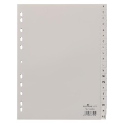 Przekładki Pp A4 Szare, Nadruk Indeks, A-Z  20 Części Szary 651310 Durable