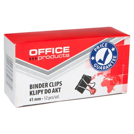 Klipy Do Dokumentów , 41Mm, 12Szt., Czarne, Typu Office Products 18094119-05