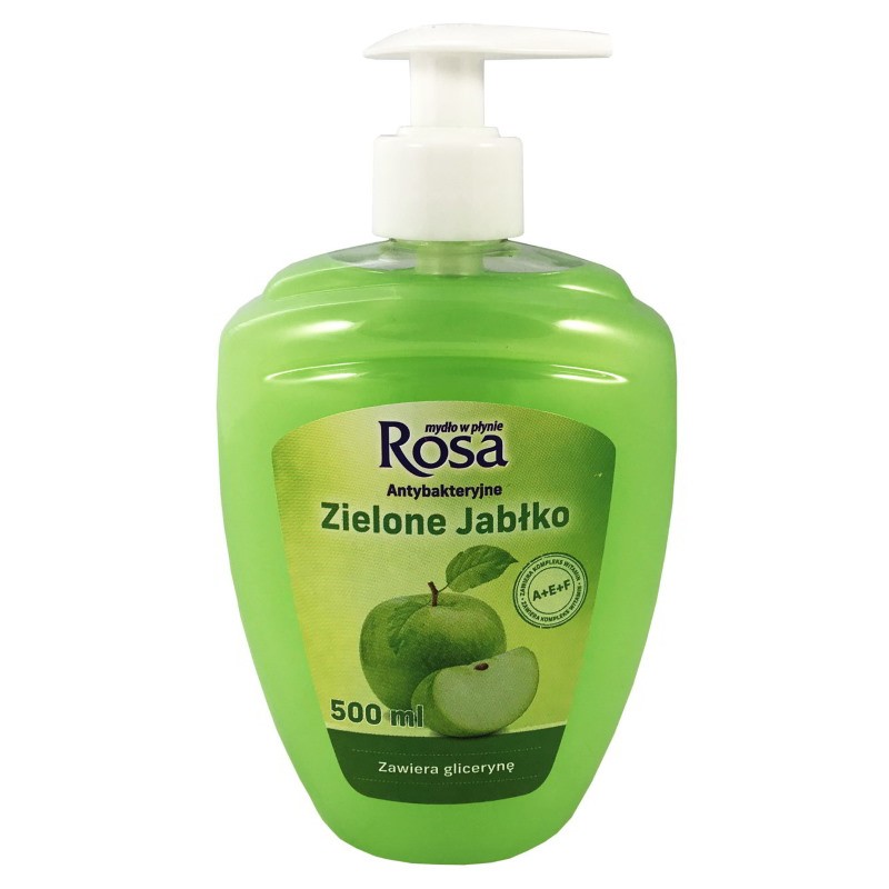 Rosa Mydło W Płynie Antybakteryjne Z Dozownikiem 500Ml Zielone Jabłko