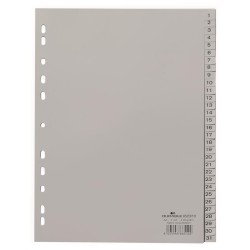 Przekładki Pp A4 Szare, Nadrukowane Indeksy, 1-31 Szary 652310 Durable