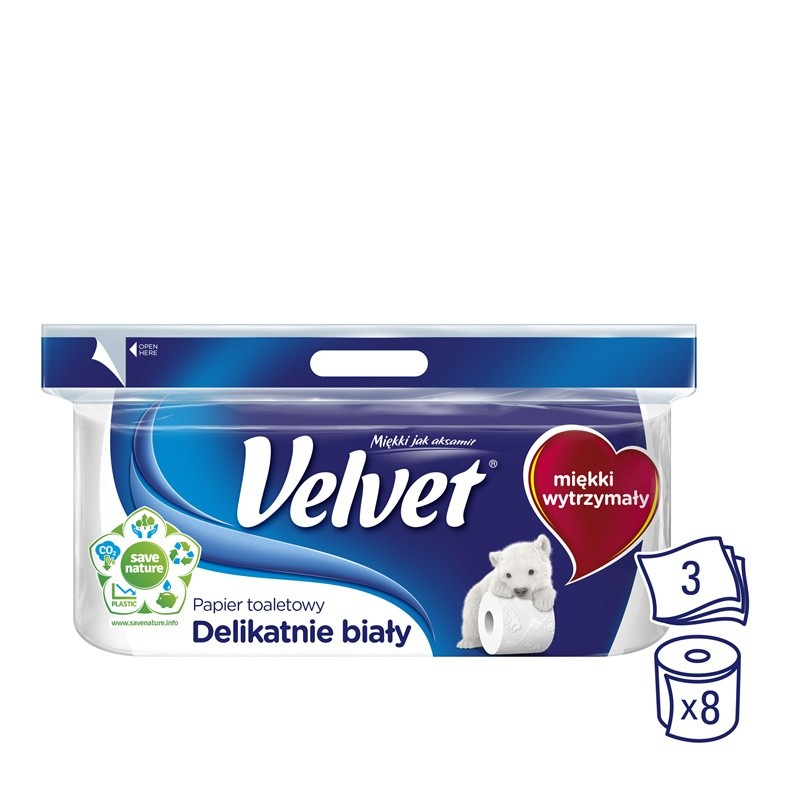 Papier Toaletowy Velvet 3 Warstwy (8Szt.) Biały 4100451 153.133