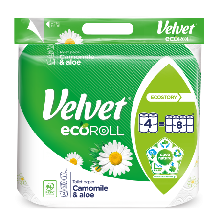 Papier Toaletowy Velvet Ecoroll Rumianek & Aloes 4 Rolki