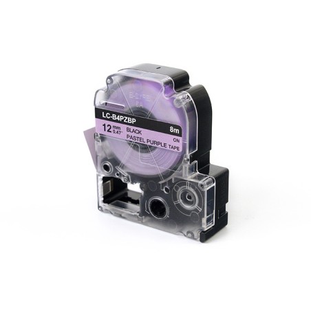Taśma Jetworld Czarny Na Pastelowo Purpurowym Zamiennik Epson 12Mm X 8M Lc-B4Pzbp (Lcb4Pzbp)
