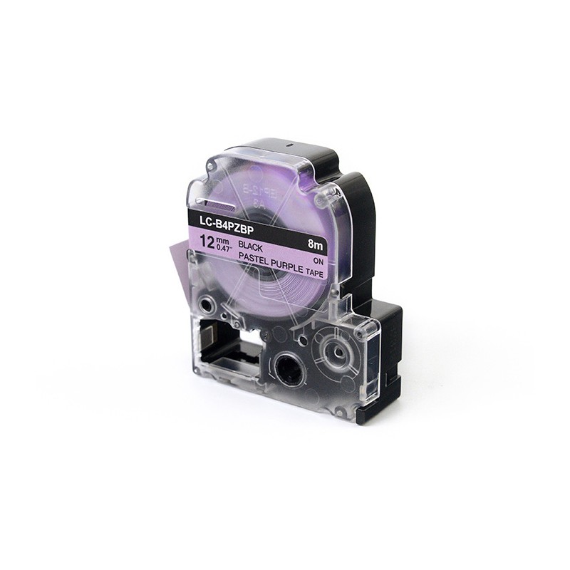 Taśma Jetworld Czarny Na Pastelowo Purpurowym Zamiennik Epson 12Mm X 8M Lc-B4Pzbp (Lcb4Pzbp)