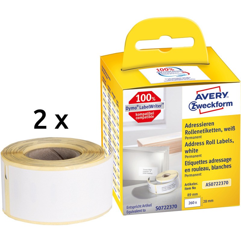 Etykiety Na Rolce Avery Zweckform 89X28Mm Białe (260)