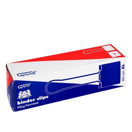 Klip 60Mm Xl 2Szt Czarny Grand 110-1721 Klipy Do Dokumentów