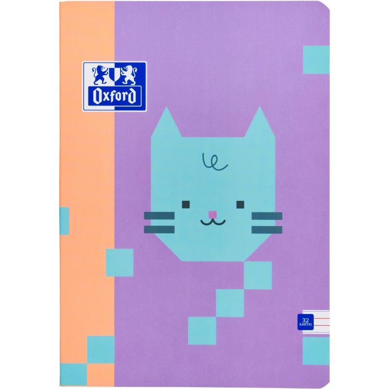 Zeszyt Oxford Zoo Blocks A4, 32K, Linia Podwójna Kolorowa, 400208081