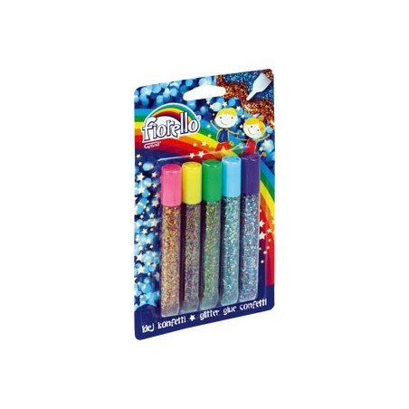 Klej Brokatowy Konfetti Fiorello Gr-Kk13 B5, 5 Kolorów X 13Ml 170-2231