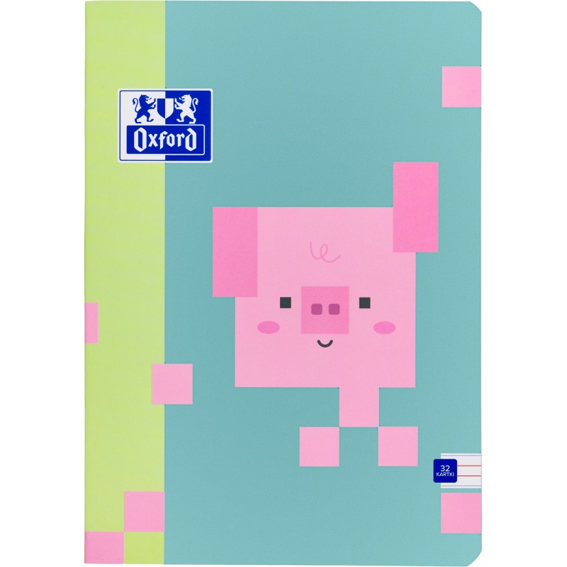 Zeszyt Oxford Zoo Blocks A5, 32K, Linia Podwójna Kolorowa, 400208080