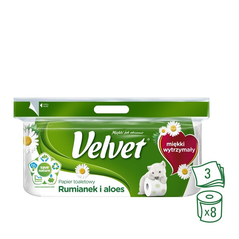 Papier Toaletowy Velvet Rumianek & Aloes 8 Rolek