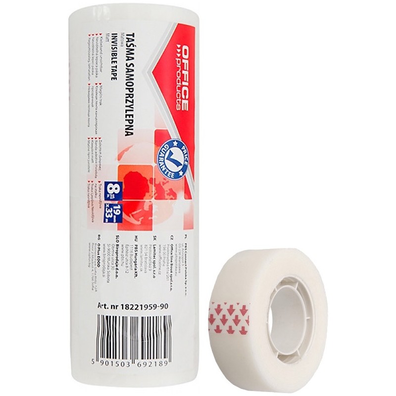 Taśma Biurowa Office Products, 19Mm, 33M, 8Szt., M