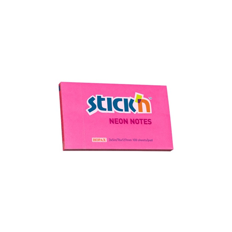 Karteczki Stick'n 76 X 127 Mm Neonowe Kolory (100)