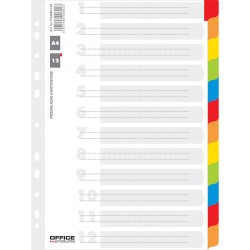 Przekładki Kartonowe Office Products A4 Z Laminowanymi Indeksami Numerowane